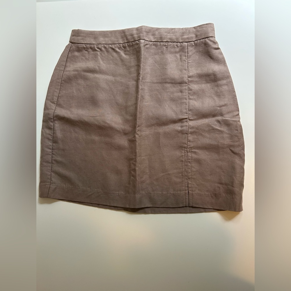 Aritzia Wilfred Patio Linen Skirt in Grey Taupe